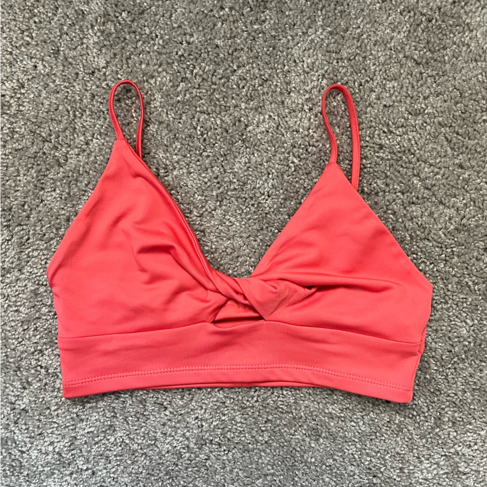 Coral Twist Front Crop Top